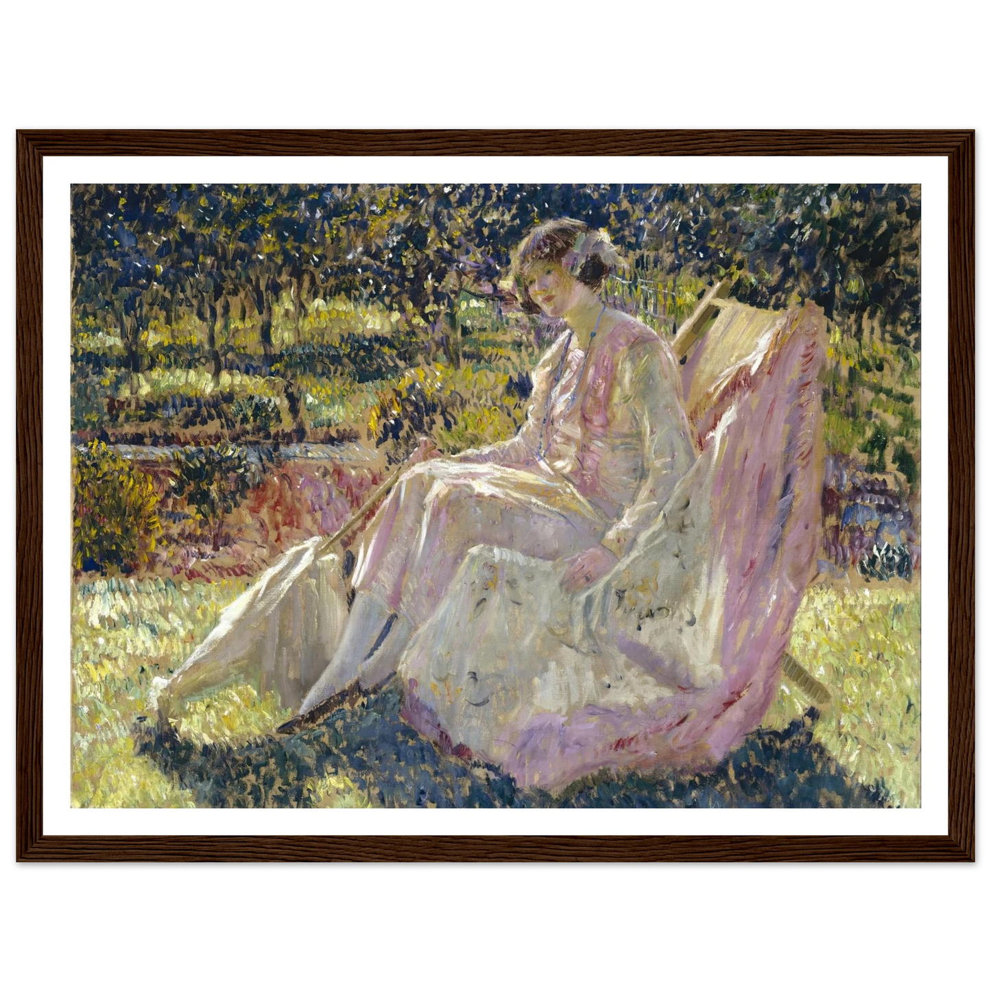 Sunbath (1908-1918) Art Print | Frederick Carl Frieseke - Framed Poster - 30x40 cm / 12x16″ - Black frame