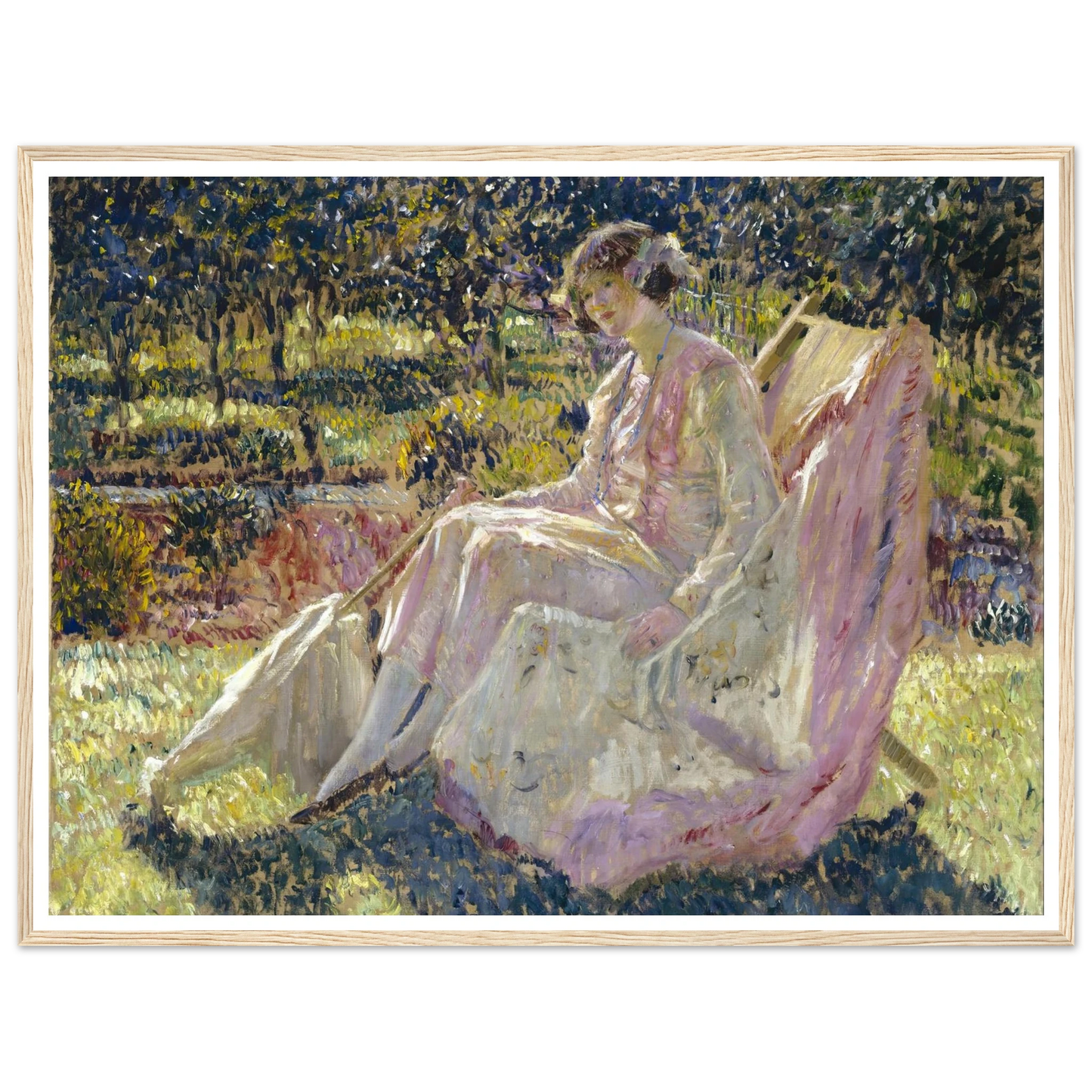 Sunbath (1908-1918) Art Print | Frederick Carl Frieseke - Framed Poster - 30x40 cm / 12x16″ - Black frame