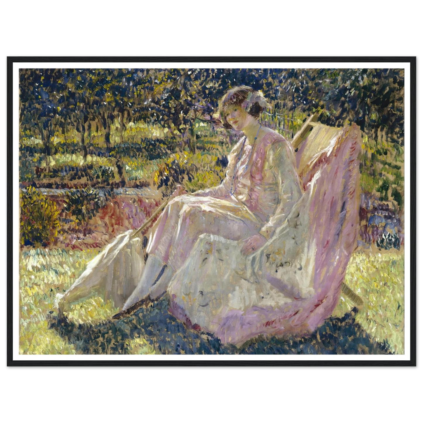 Sunbath (1908-1918) Art Print | Frederick Carl Frieseke - Framed Poster - 30x40 cm / 12x16″ - Black frame