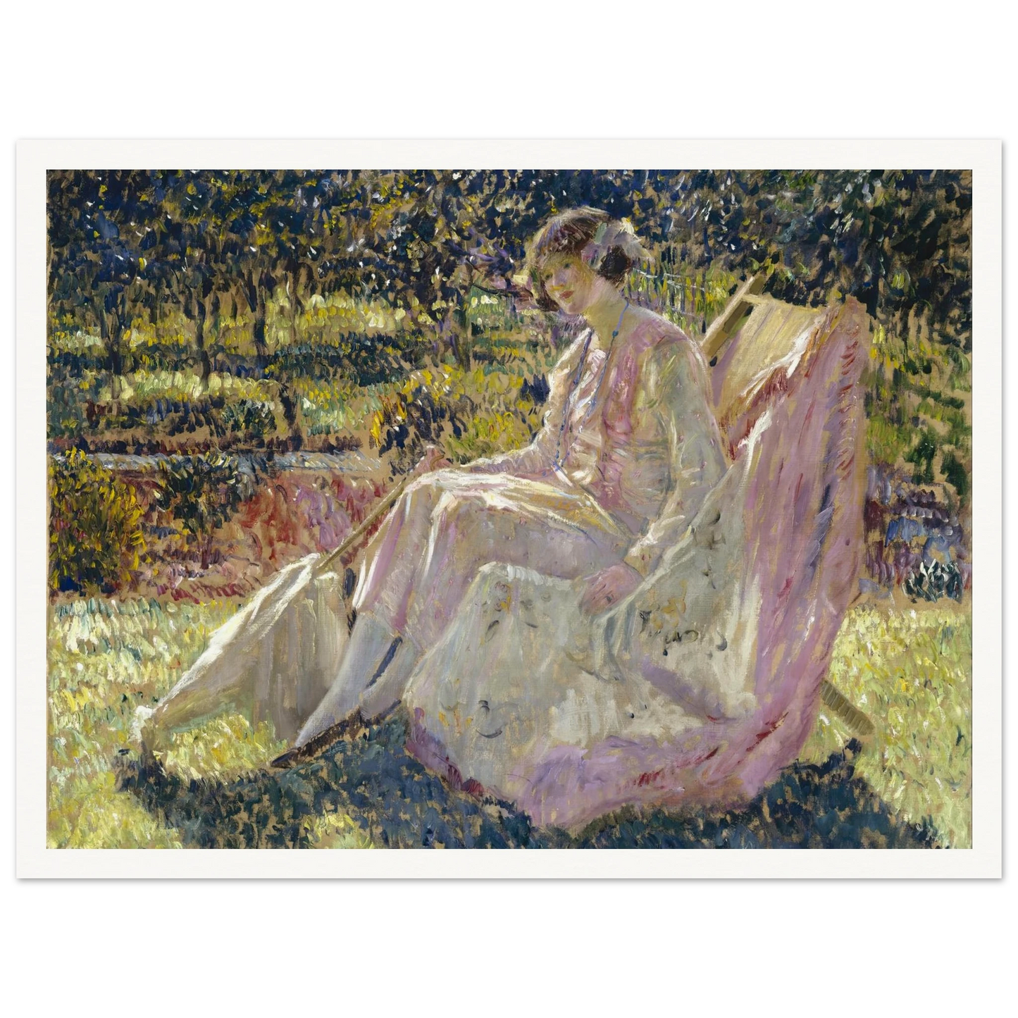 Sunbath (1908-1918) Art Print | Frederick Carl Frieseke - Framed Poster - 30x40 cm / 12x16″ - Black frame
