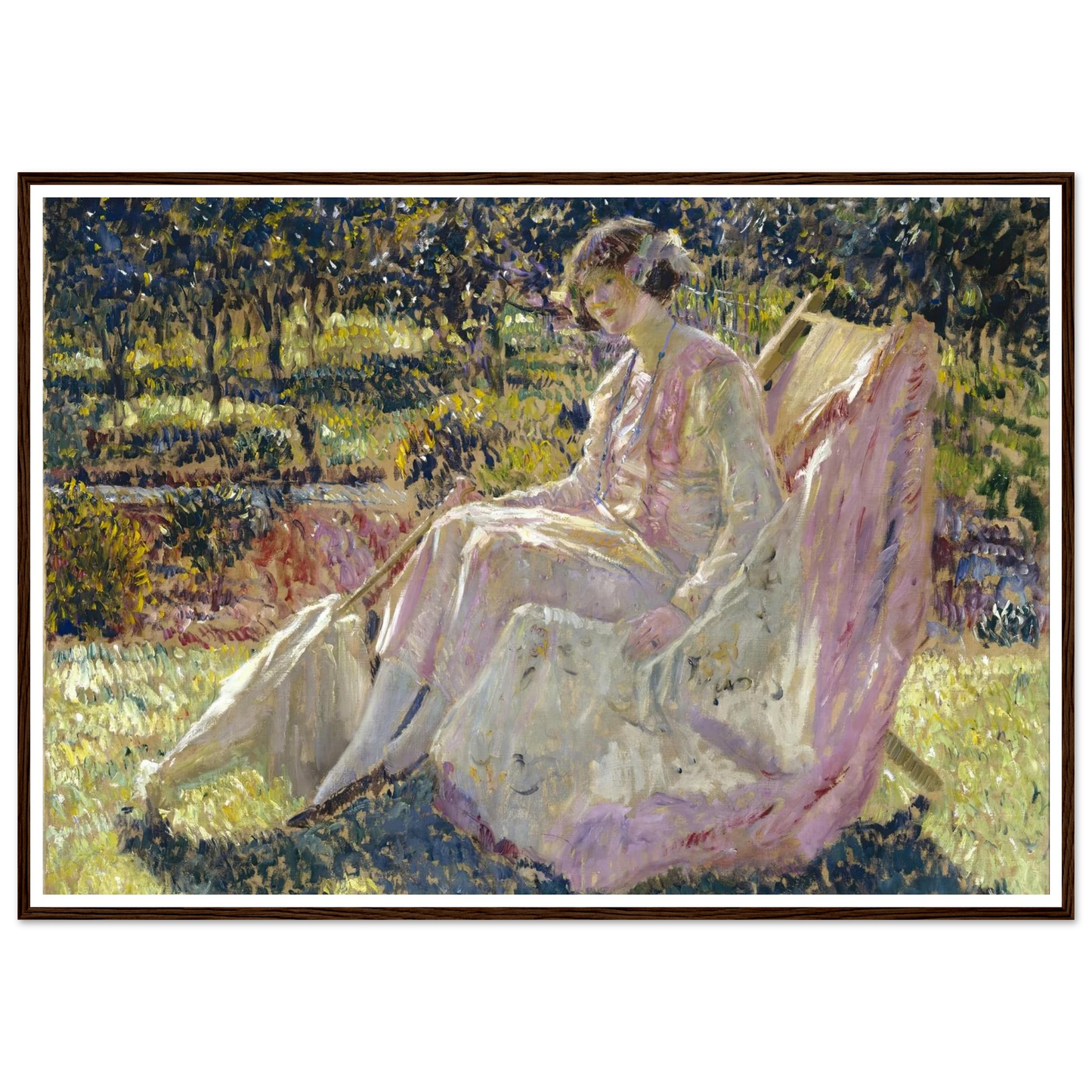 Sunbath (1908-1918) Art Print | Frederick Carl Frieseke - Framed Poster - 30x40 cm / 12x16″ - Black frame