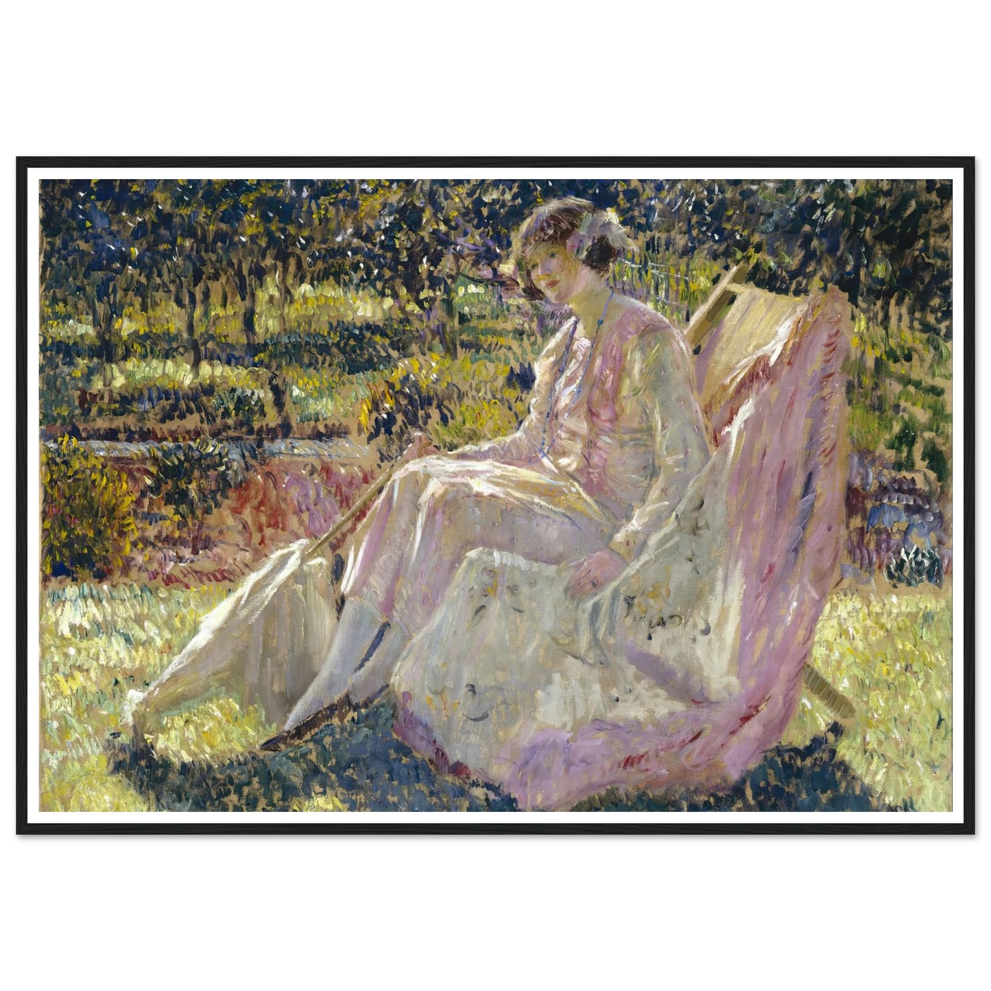 Sunbath (1908-1918) Art Print | Frederick Carl Frieseke - Framed Poster - 30x40 cm / 12x16″ - Black frame