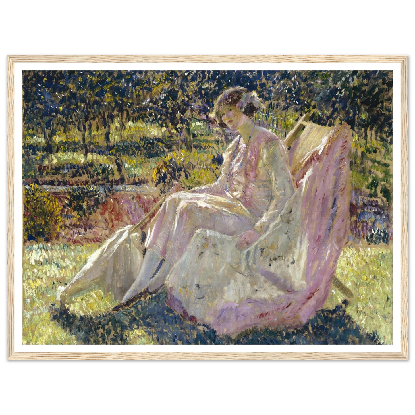 Sunbath (1908-1918) Art Print | Frederick Carl Frieseke - Framed Poster - 30x40 cm / 12x16″ - Black frame
