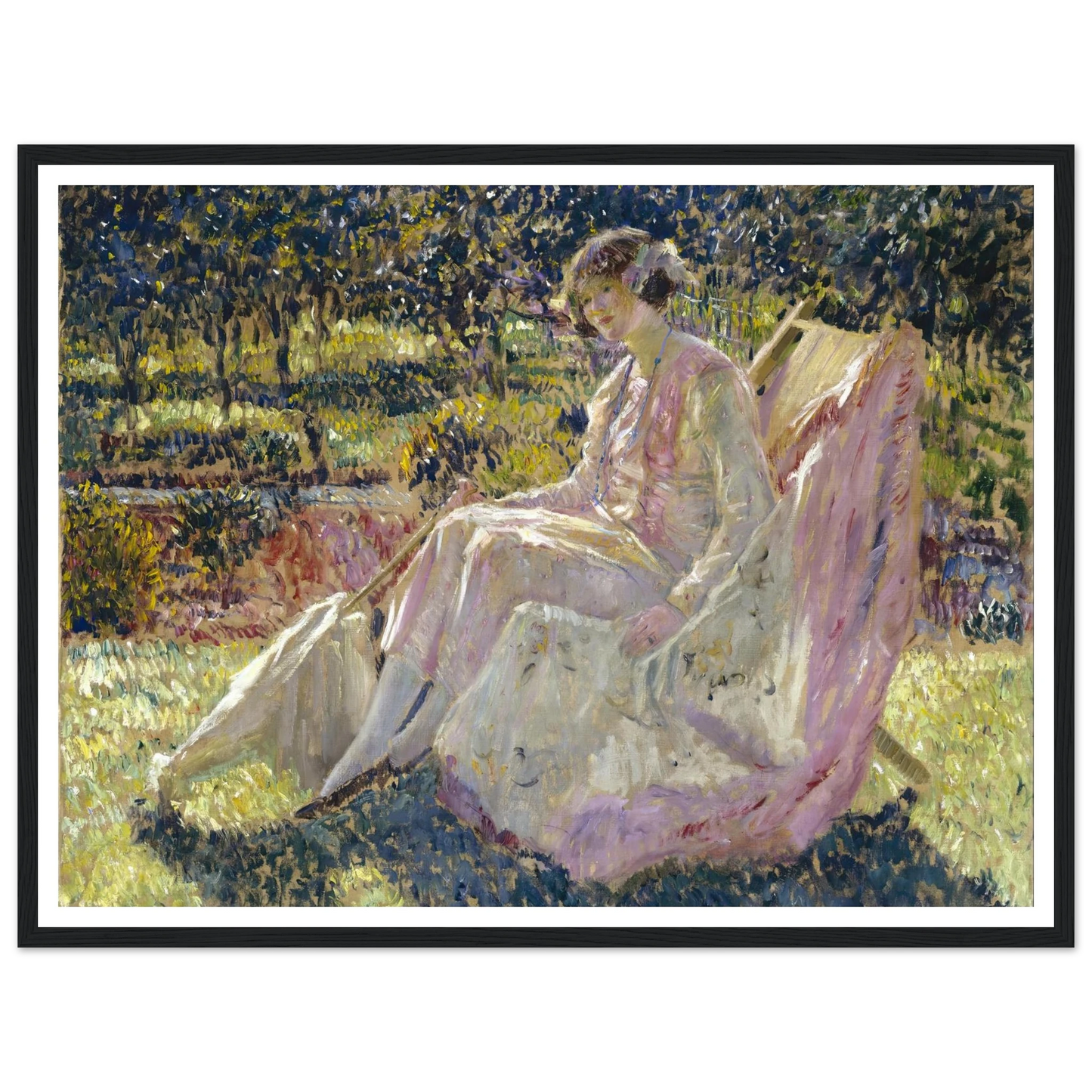 Sunbath (1908-1918) Art Print | Frederick Carl Frieseke - Framed Poster - 30x40 cm / 12x16″ - Black frame