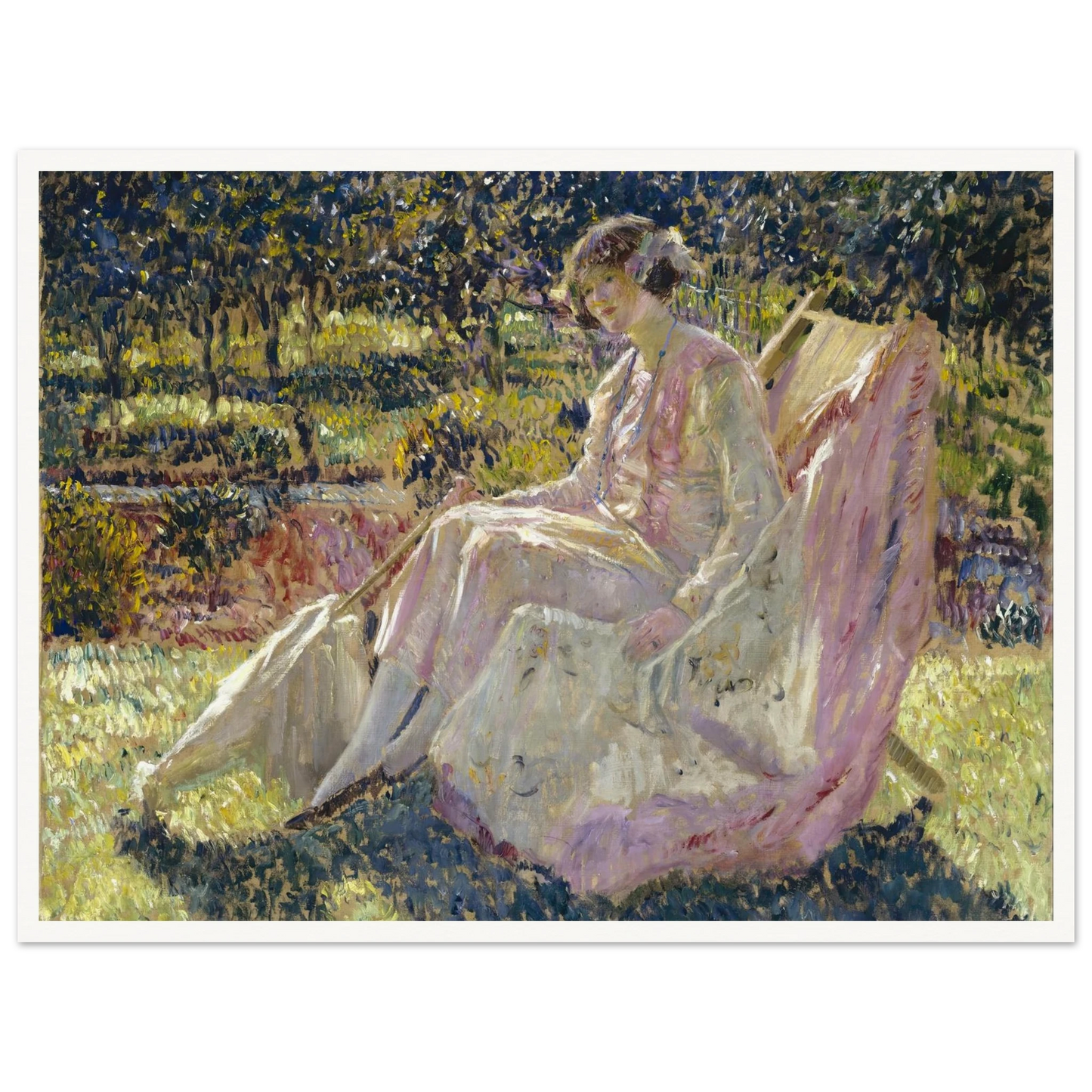 Sunbath (1908-1918) Art Print | Frederick Carl Frieseke - Framed Poster - 30x40 cm / 12x16″ - Black frame