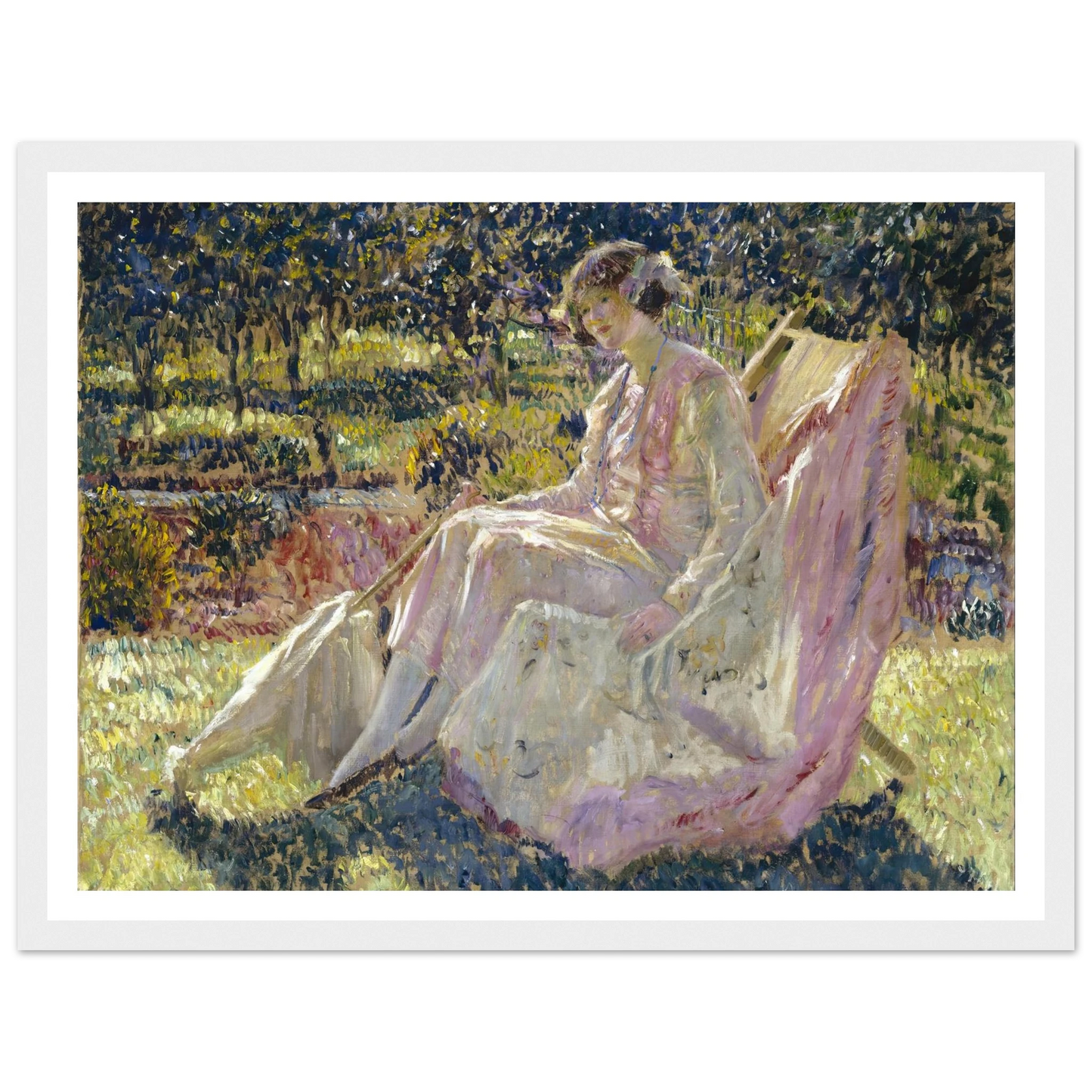 Sunbath (1908-1918) Art Print | Frederick Carl Frieseke - Framed Poster - 30x40 cm / 12x16″ - Black frame