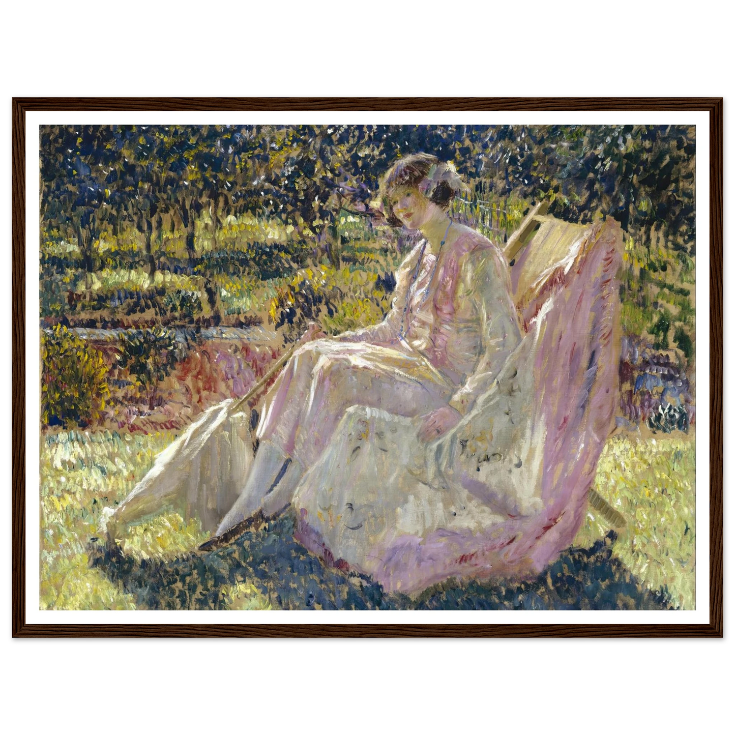 Sunbath (1908-1918) Art Print | Frederick Carl Frieseke - Framed Poster - 30x40 cm / 12x16″ - Black frame