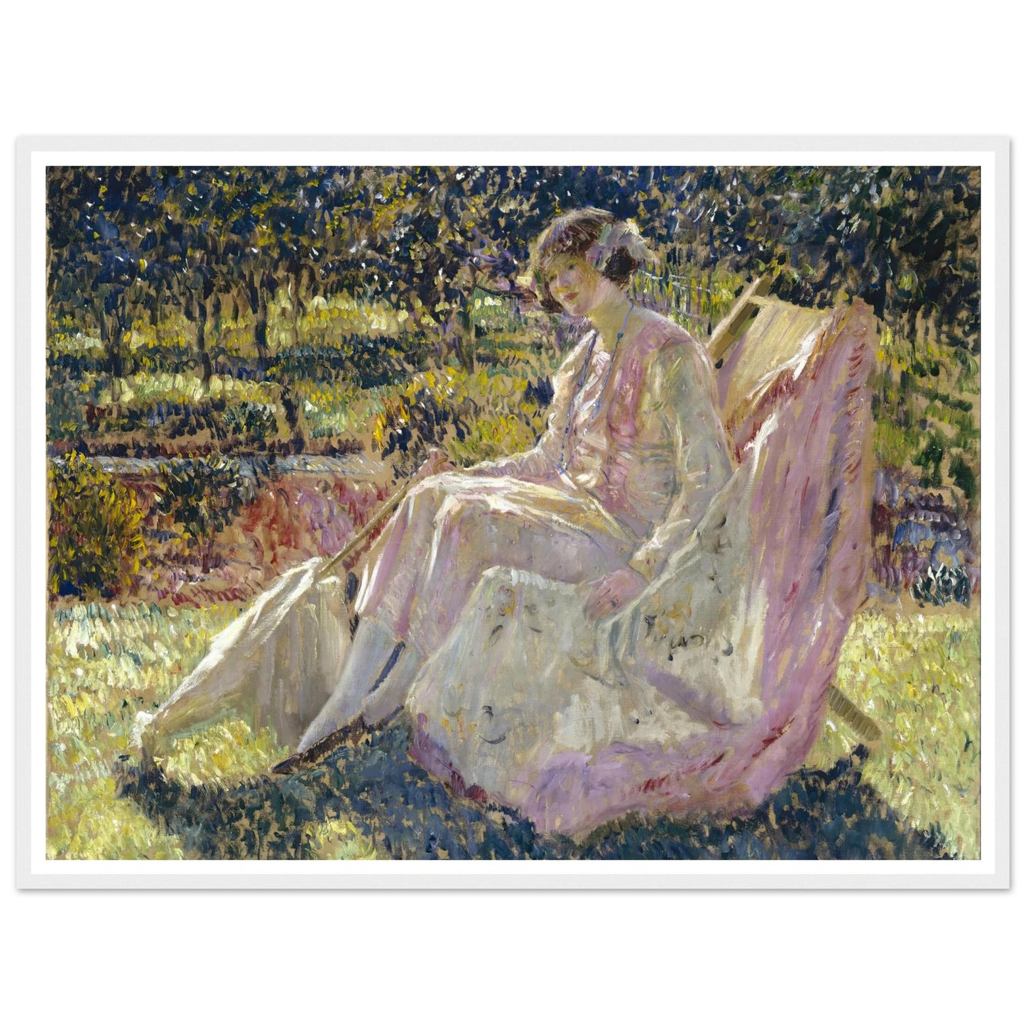 Sunbath (1908-1918) Art Print | Frederick Carl Frieseke - Framed Poster - 30x40 cm / 12x16″ - Black frame