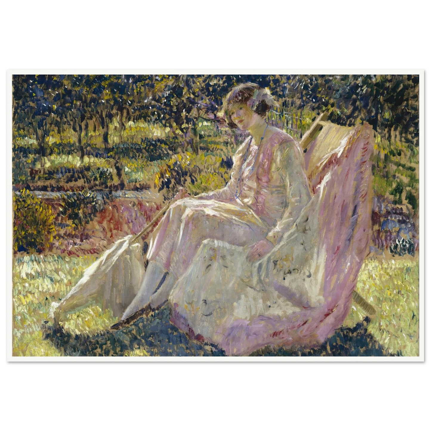 Sunbath (1908-1918) Art Print | Frederick Carl Frieseke - Framed Poster - 30x40 cm / 12x16″ - Black frame