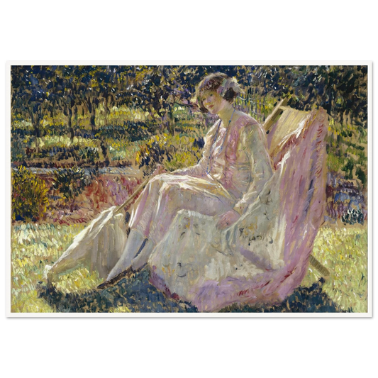Sunbath (1908-1918) Art Print | Frederick Carl Frieseke - Framed Poster - 30x40 cm / 12x16″ - Black frame