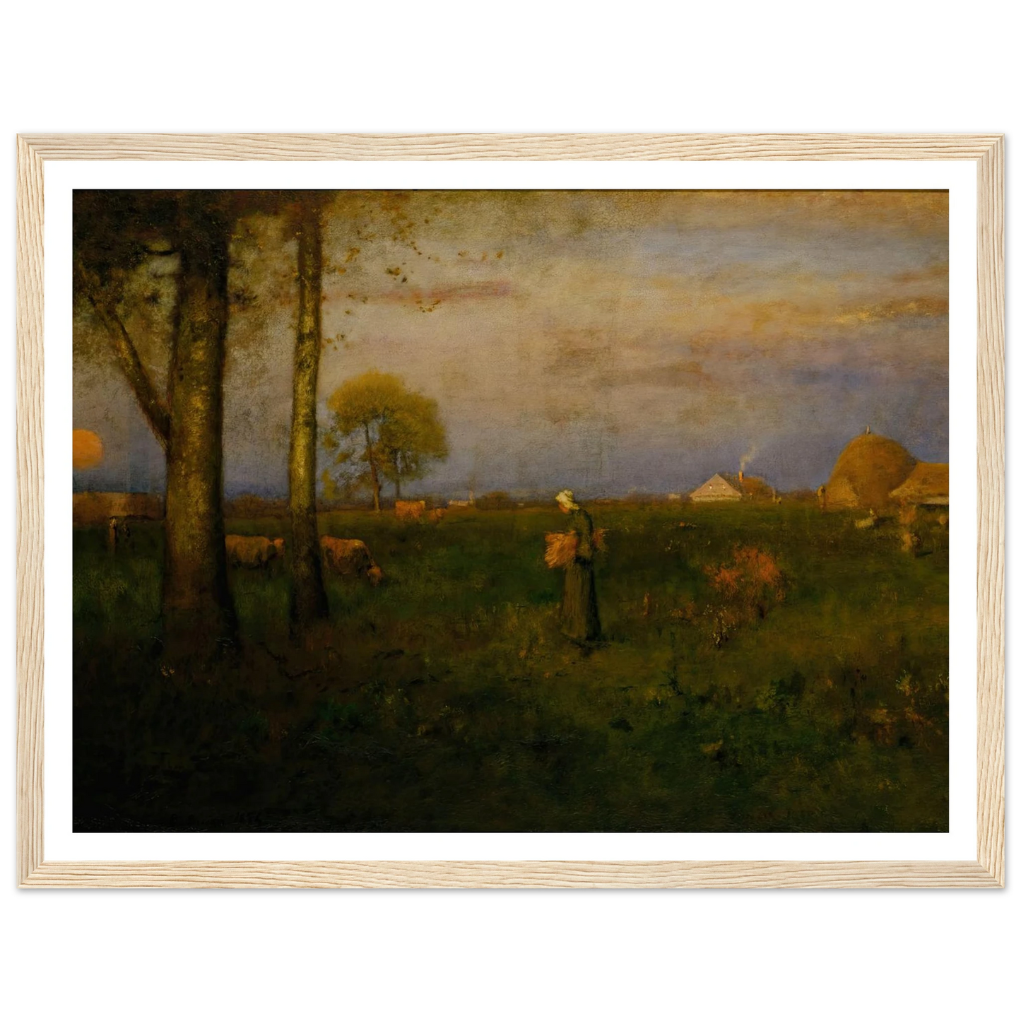 Sundown (1884) Art Print | George Inness - Framed Poster - 30x40 cm / 12x16″ - Black frame