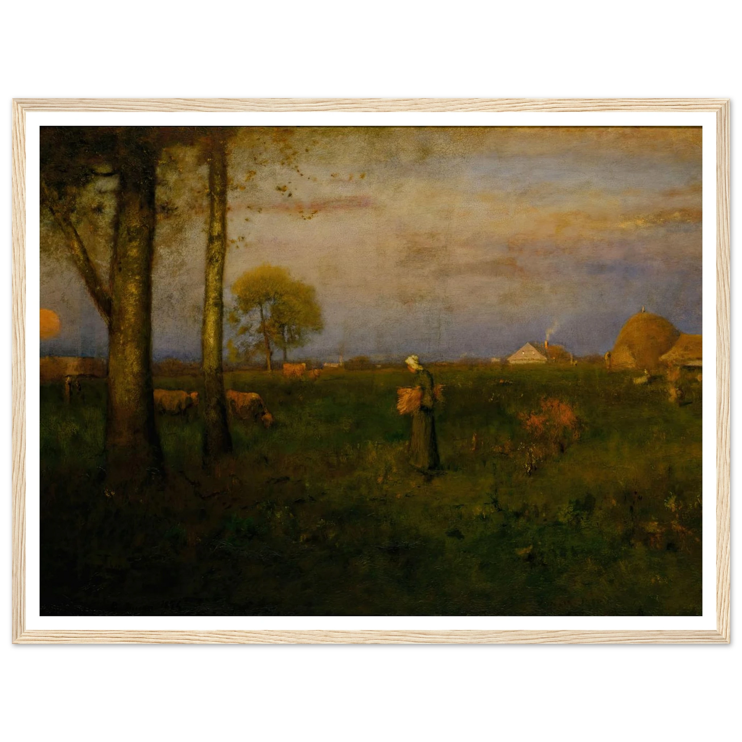 Sundown (1884) Art Print | George Inness - Framed Poster - 30x40 cm / 12x16″ - Black frame