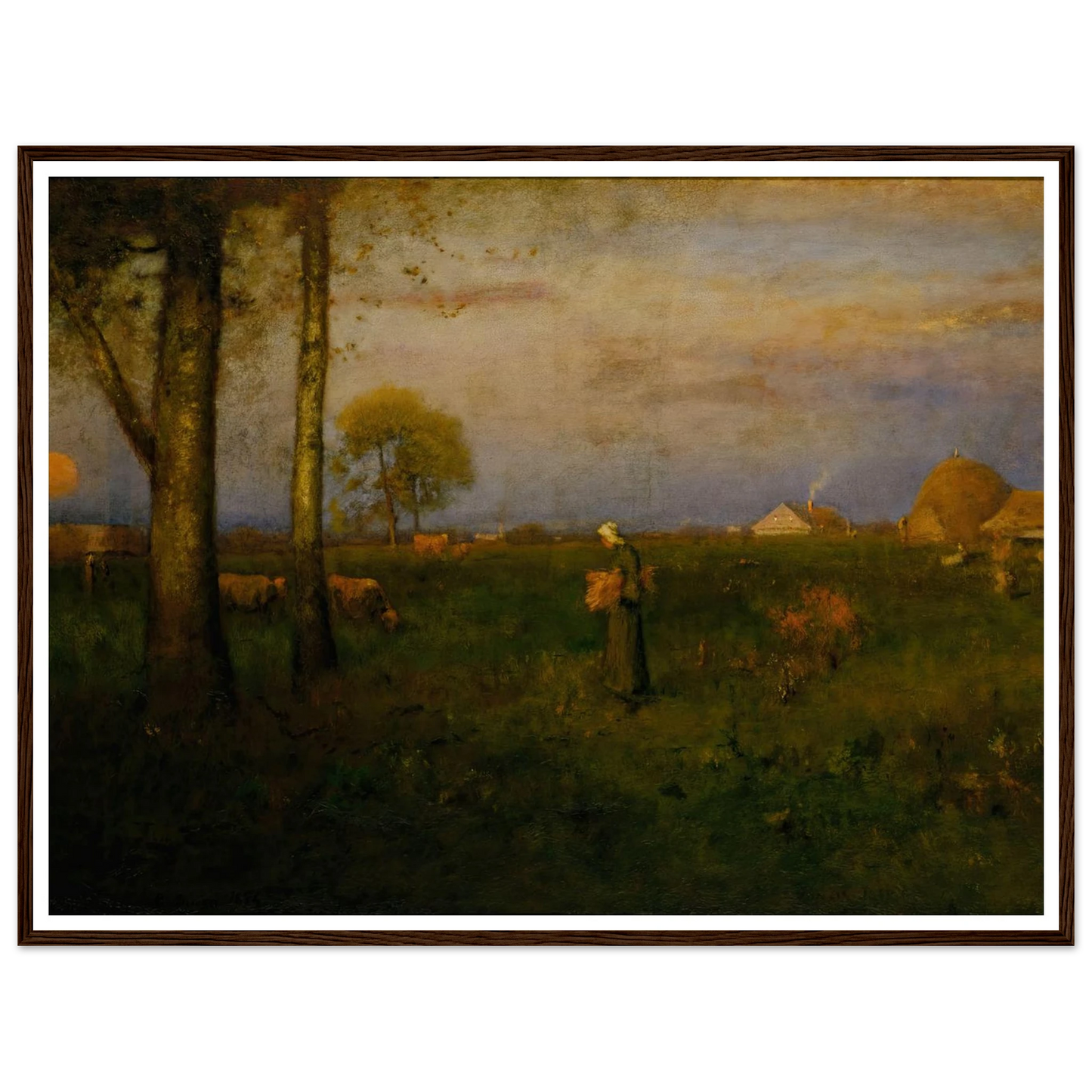 Sundown (1884) Art Print | George Inness - Framed Poster - 30x40 cm / 12x16″ - Black frame