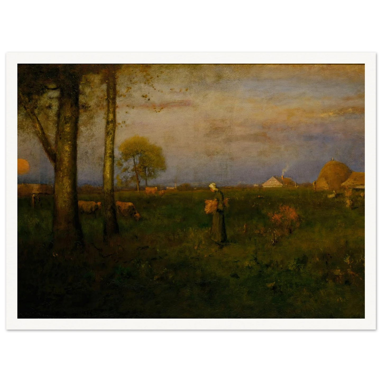 Sundown (1884) Art Print | George Inness - Framed Poster - 30x40 cm / 12x16″ - Black frame