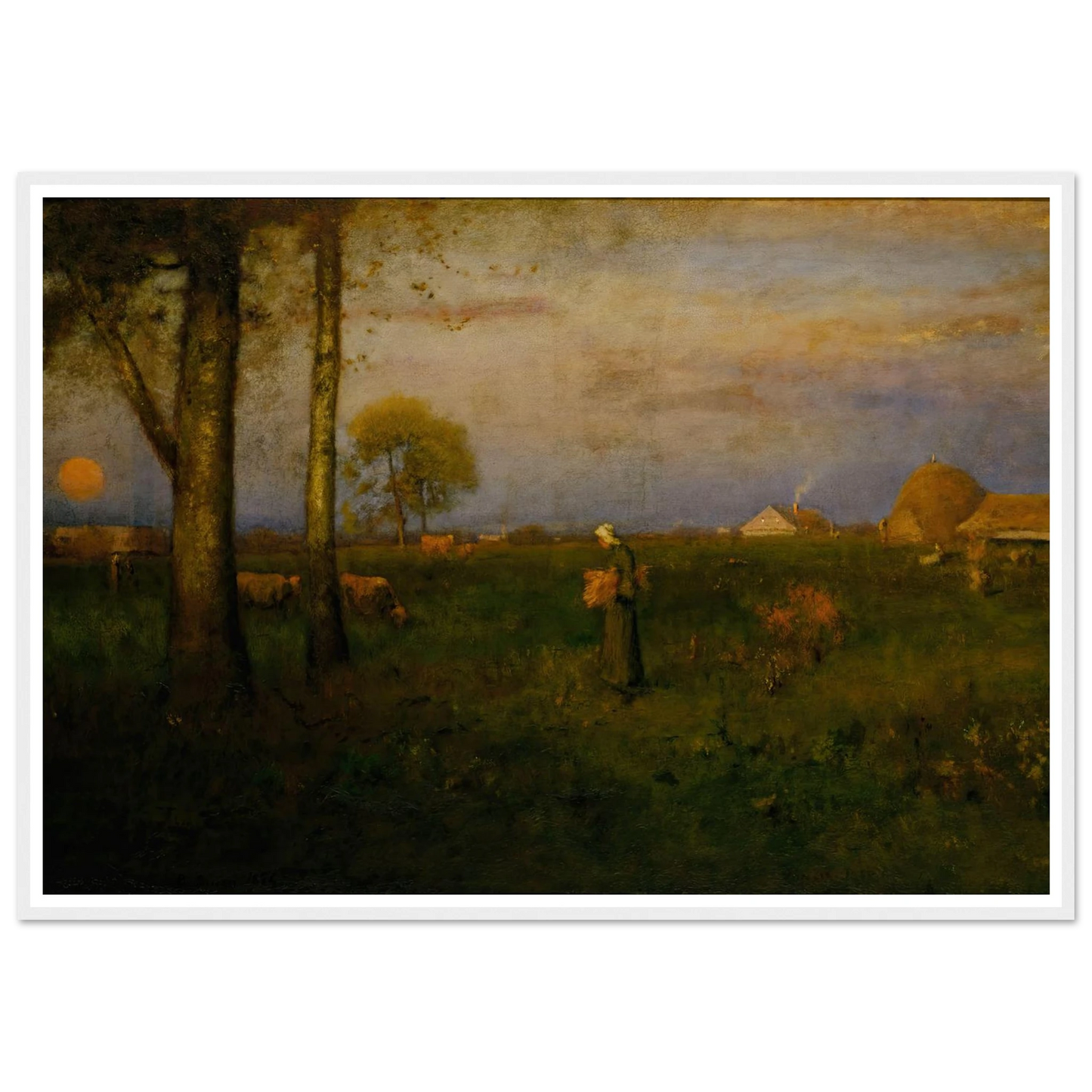 Sundown (1884) Art Print | George Inness - Framed Poster - 30x40 cm / 12x16″ - Black frame