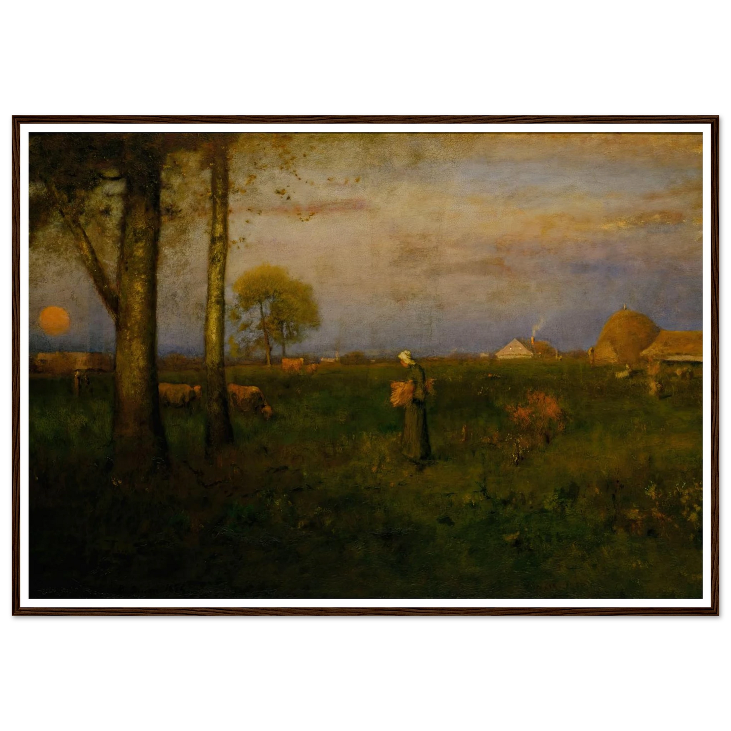 Sundown (1884) Art Print | George Inness - Framed Poster - 30x40 cm / 12x16″ - Black frame