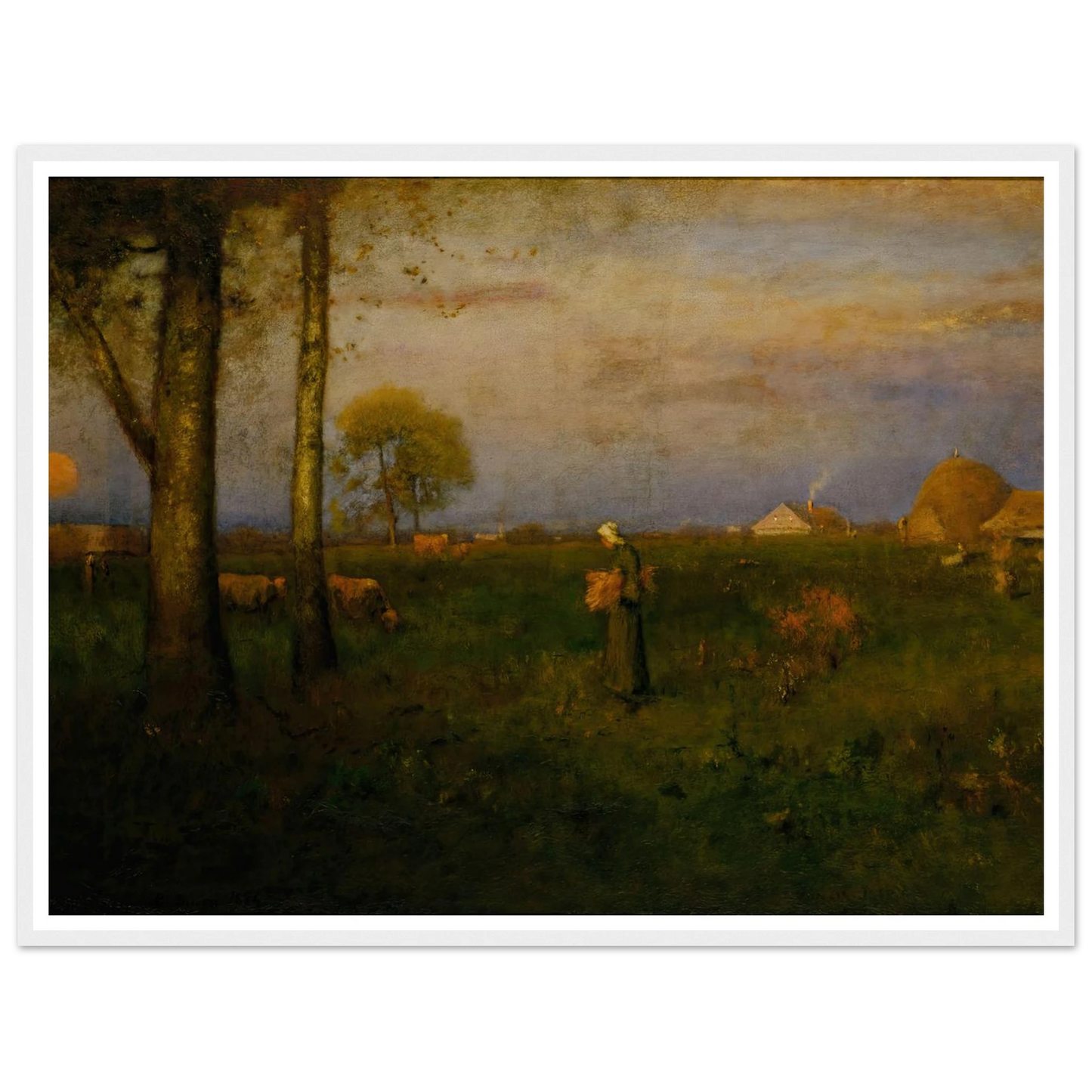 Sundown (1884) Art Print | George Inness - Framed Poster - 30x40 cm / 12x16″ - Black frame