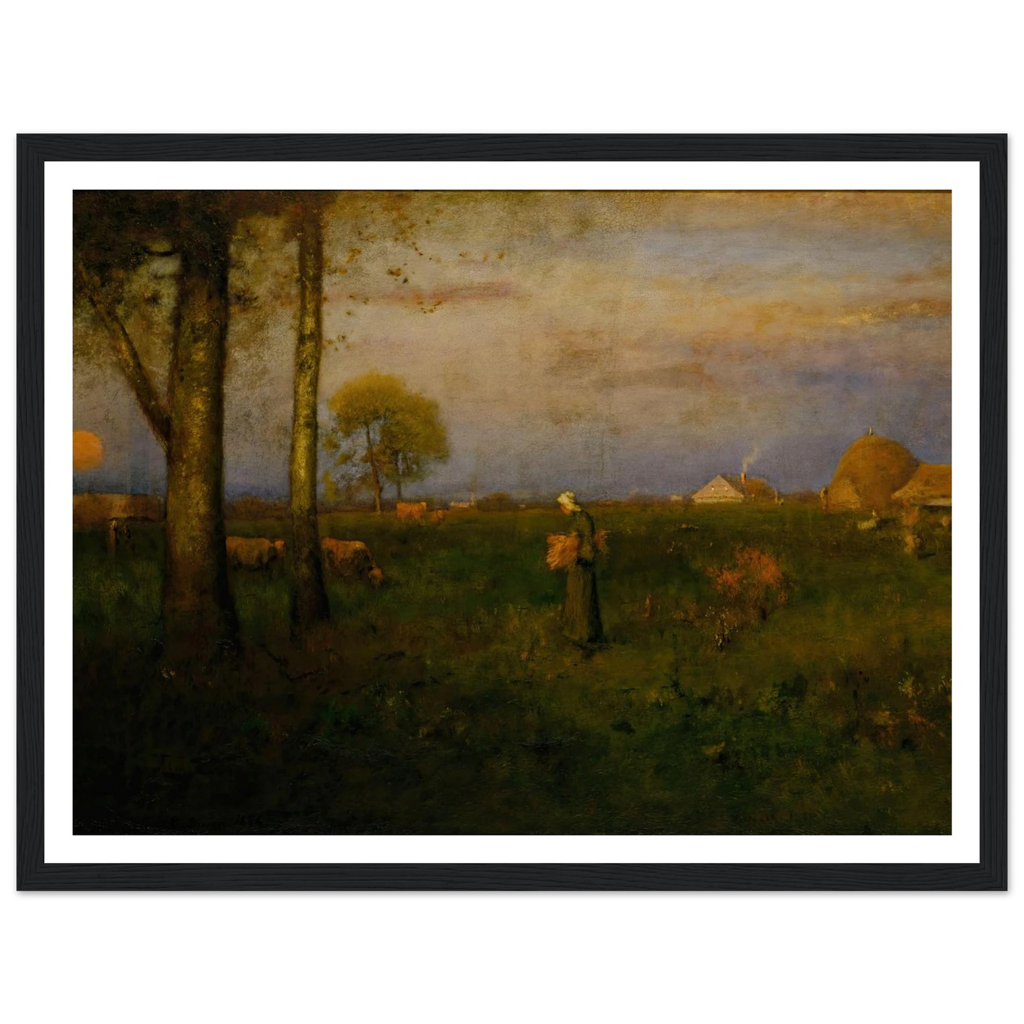 Sundown (1884) Art Print | George Inness - Framed Poster - 30x40 cm / 12x16″ - Black frame