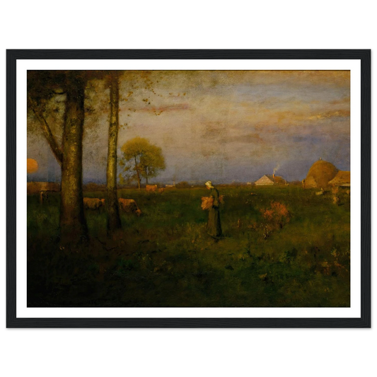 Sundown (1884) Art Print | George Inness - Framed Poster - 30x40 cm / 12x16″ - Black frame