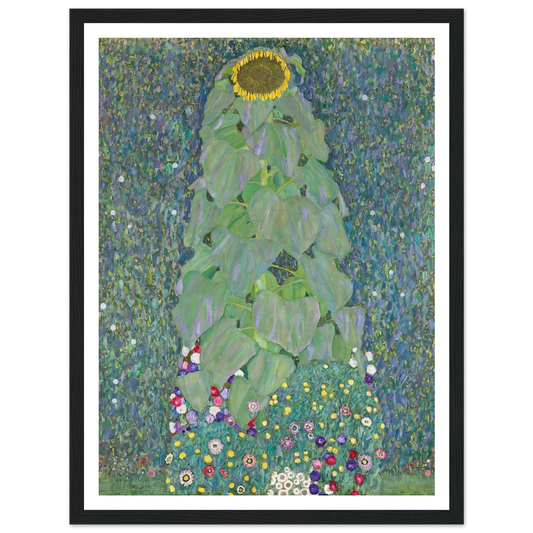 Sunflowers (1883) Art Print | Gustav Klimt - Framed Poster - 30x40 cm / 12x16″ - Black frame