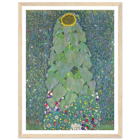 Sunflowers (1883) Art Print | Gustav Klimt - Framed Poster - 30x40 cm / 12x16″ - Black frame