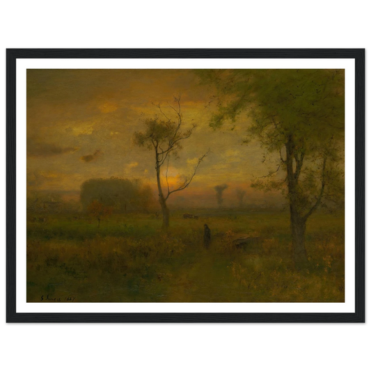 Sunrise (1887) Art Print | George Inness - Framed Poster - 30x40 cm / 12x16″ - Black frame