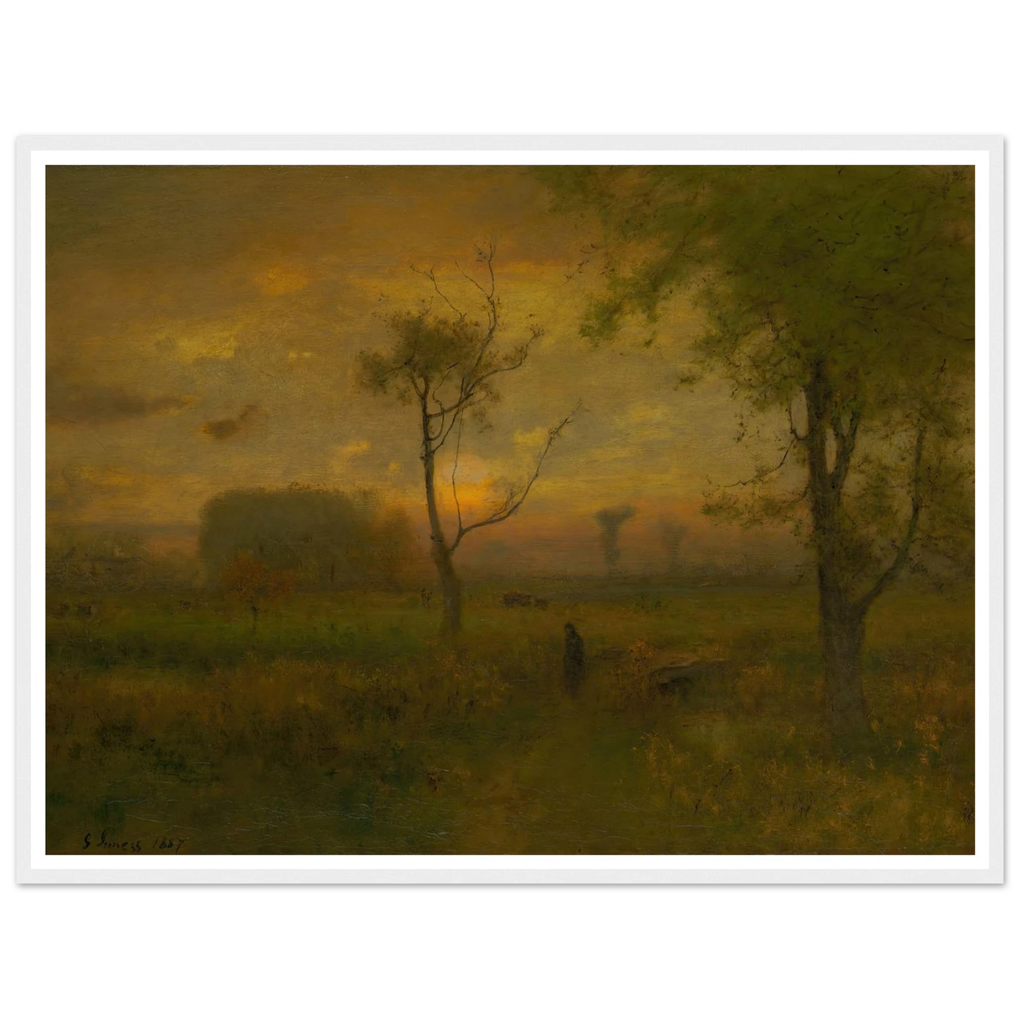 Sunrise (1887) Art Print | George Inness - Framed Poster - 30x40 cm / 12x16″ - Black frame