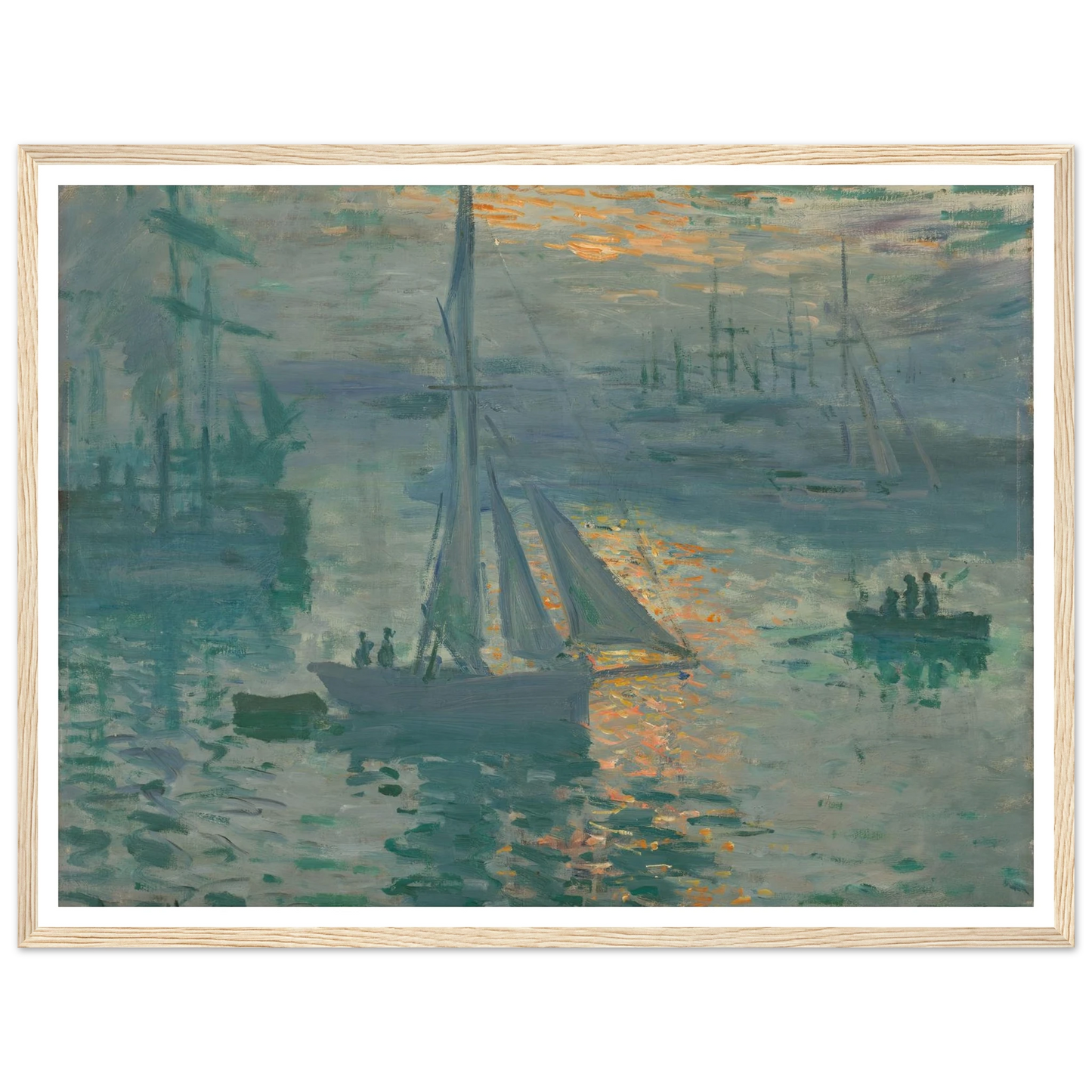 Sunrise (Marine) (1873) Art Print | Claude Monet - Framed Poster - 30x40 cm / 12x16″ - Black frame
