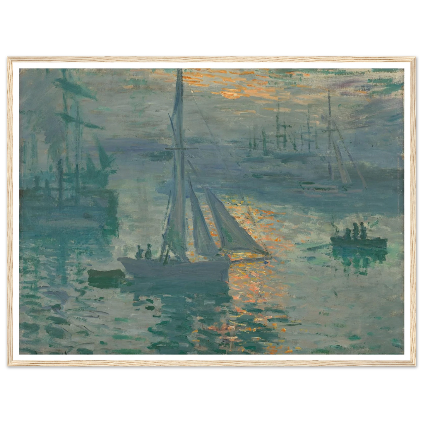 Sunrise (Marine) (1873) Art Print | Claude Monet - Framed Poster - 30x40 cm / 12x16″ - Black frame