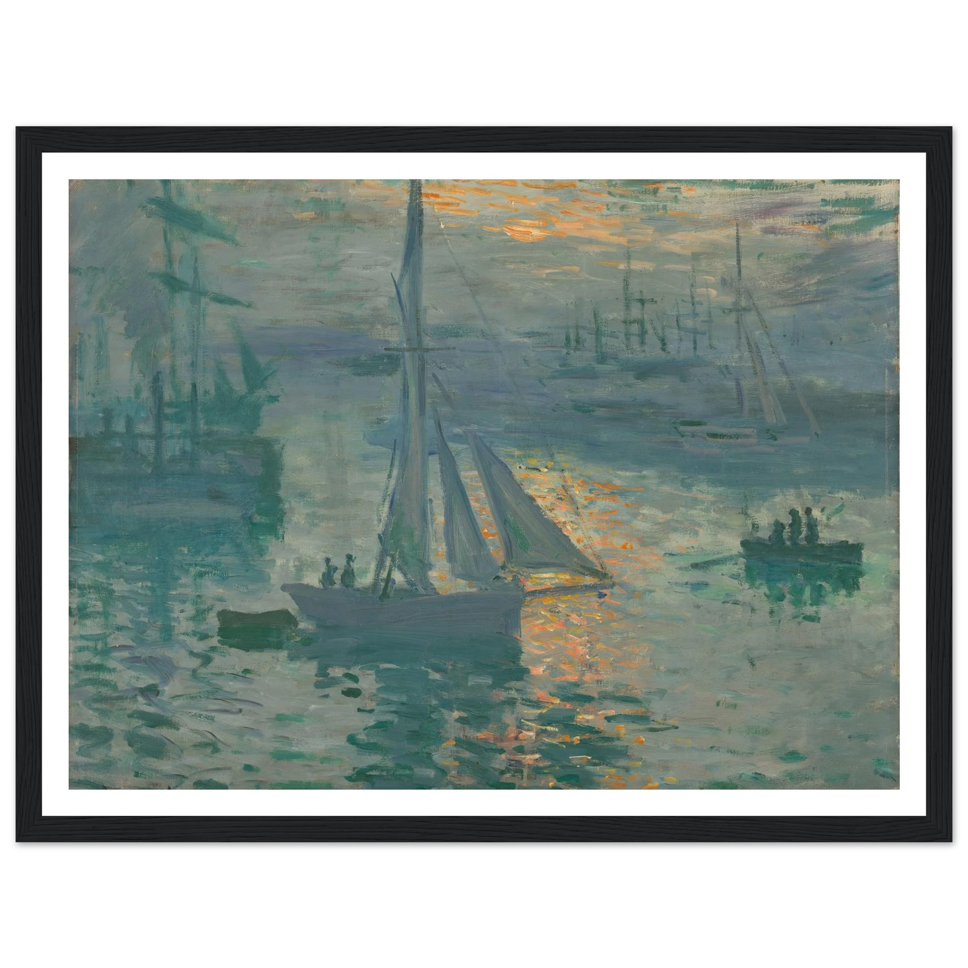 Sunrise (Marine) (1873) Art Print | Claude Monet - Framed Poster - 30x40 cm / 12x16″ - Black frame