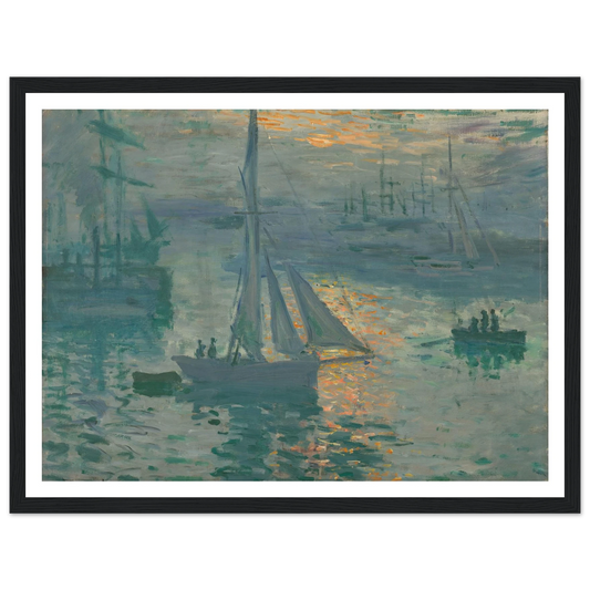 Sunrise (Marine) (1873) Art Print | Claude Monet - Framed Poster - 30x40 cm / 12x16″ - Black frame