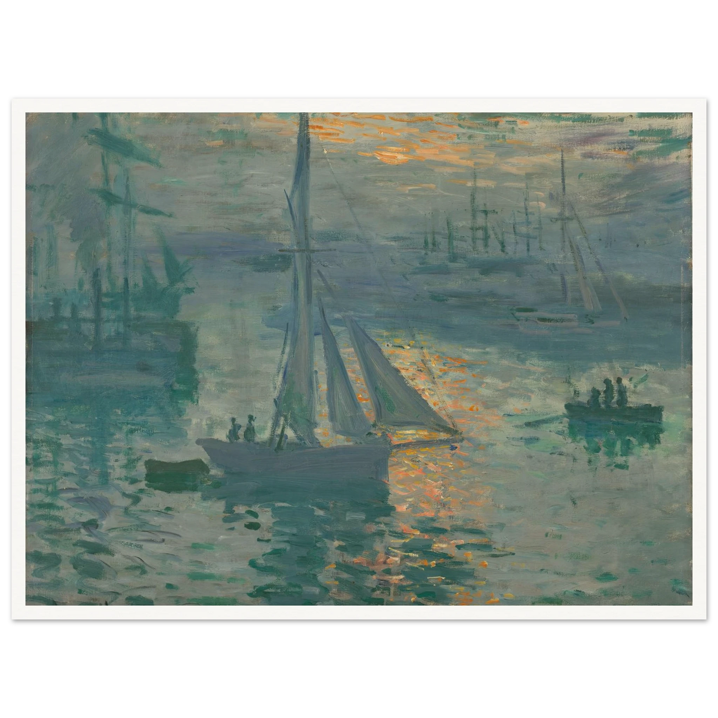 Sunrise (Marine) (1873) Art Print | Claude Monet - Framed Poster - 30x40 cm / 12x16″ - Black frame