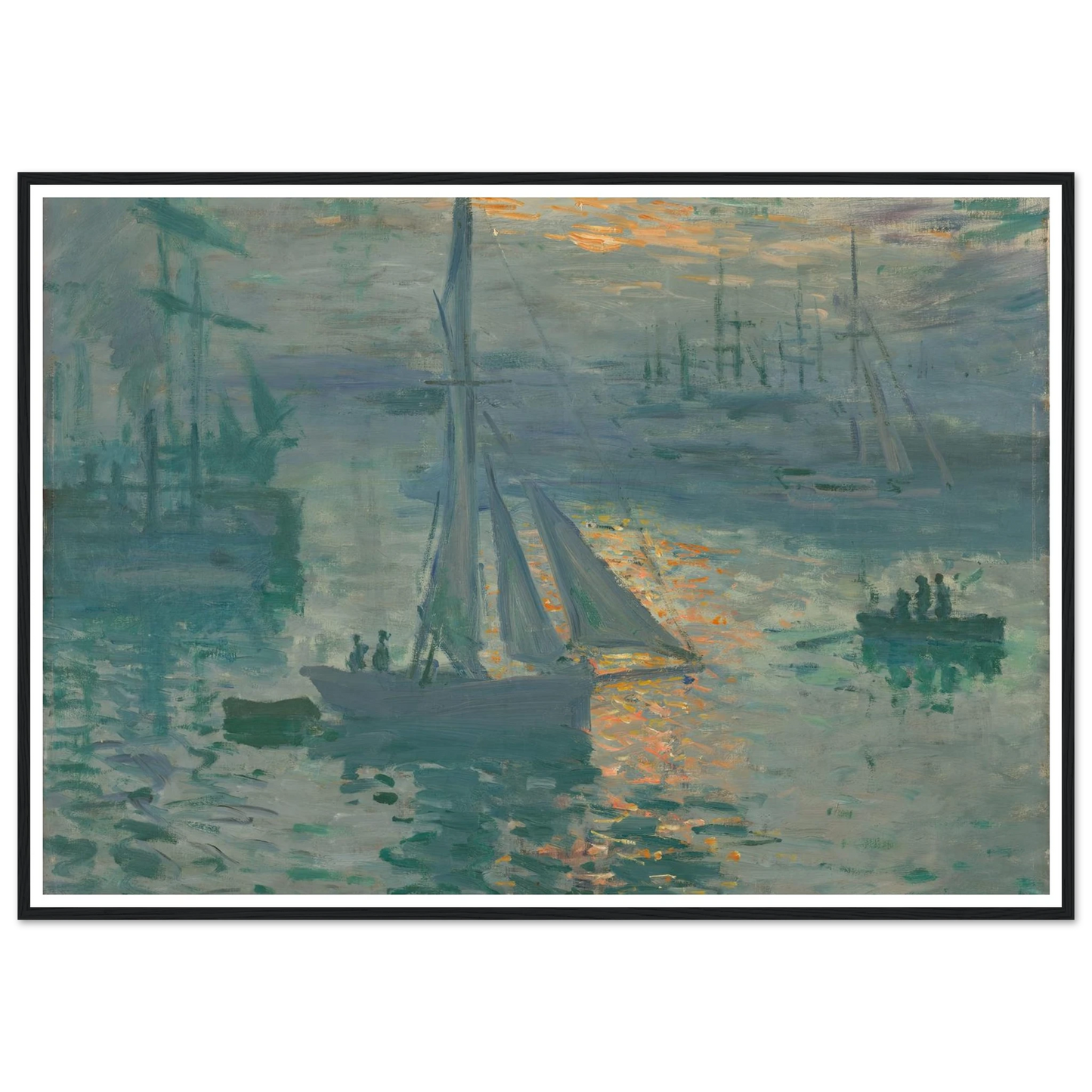 Sunrise (Marine) (1873) Art Print | Claude Monet - Framed Poster - 30x40 cm / 12x16″ - Black frame