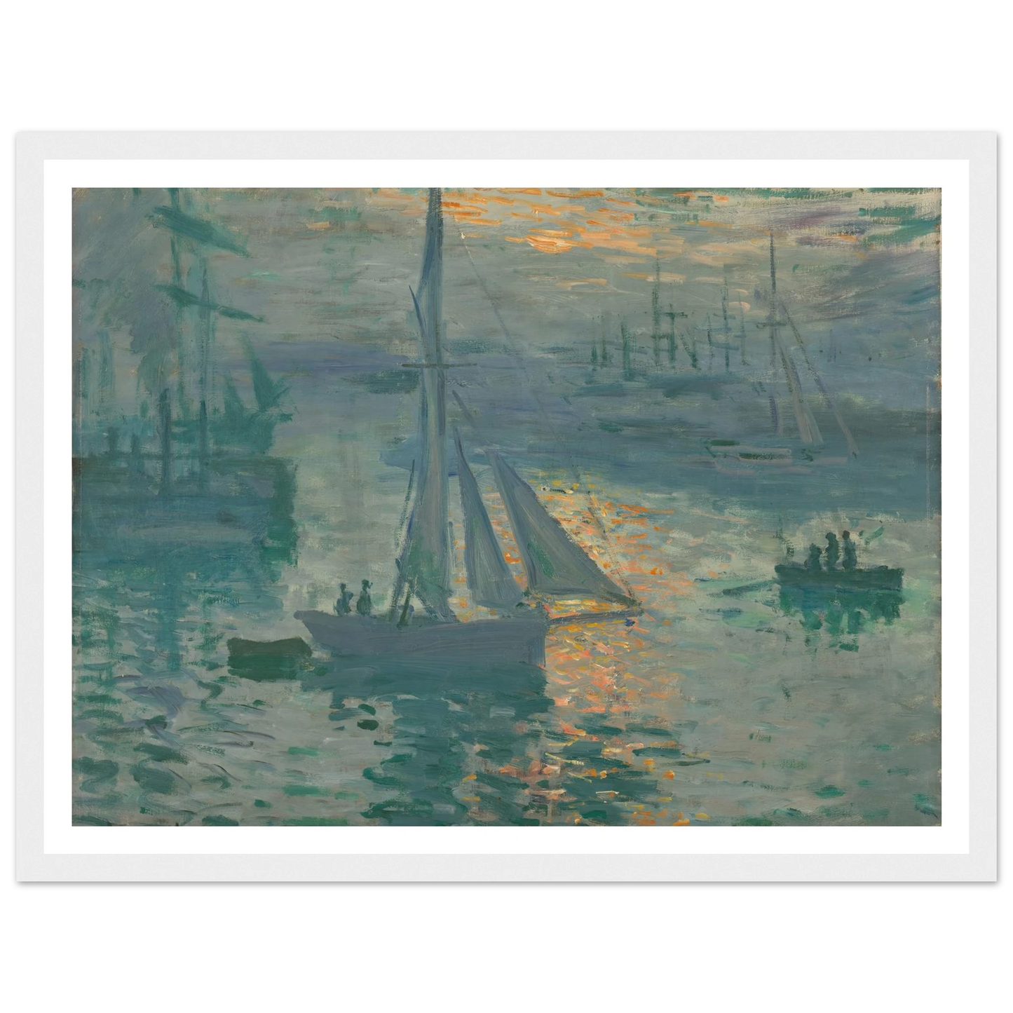 Sunrise (Marine) (1873) Art Print | Claude Monet - Framed Poster - 30x40 cm / 12x16″ - Black frame