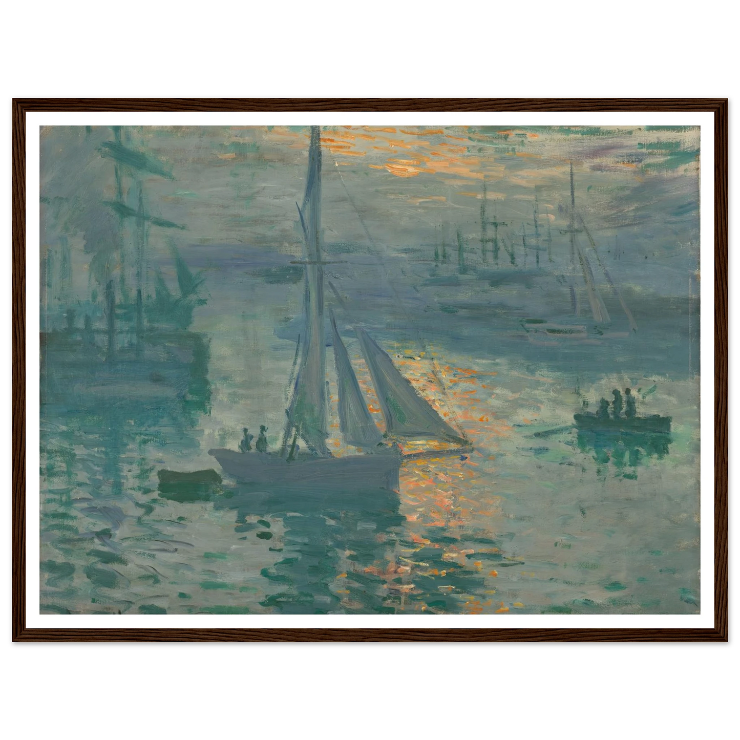 Sunrise (Marine) (1873) Art Print | Claude Monet - Framed Poster - 30x40 cm / 12x16″ - Black frame