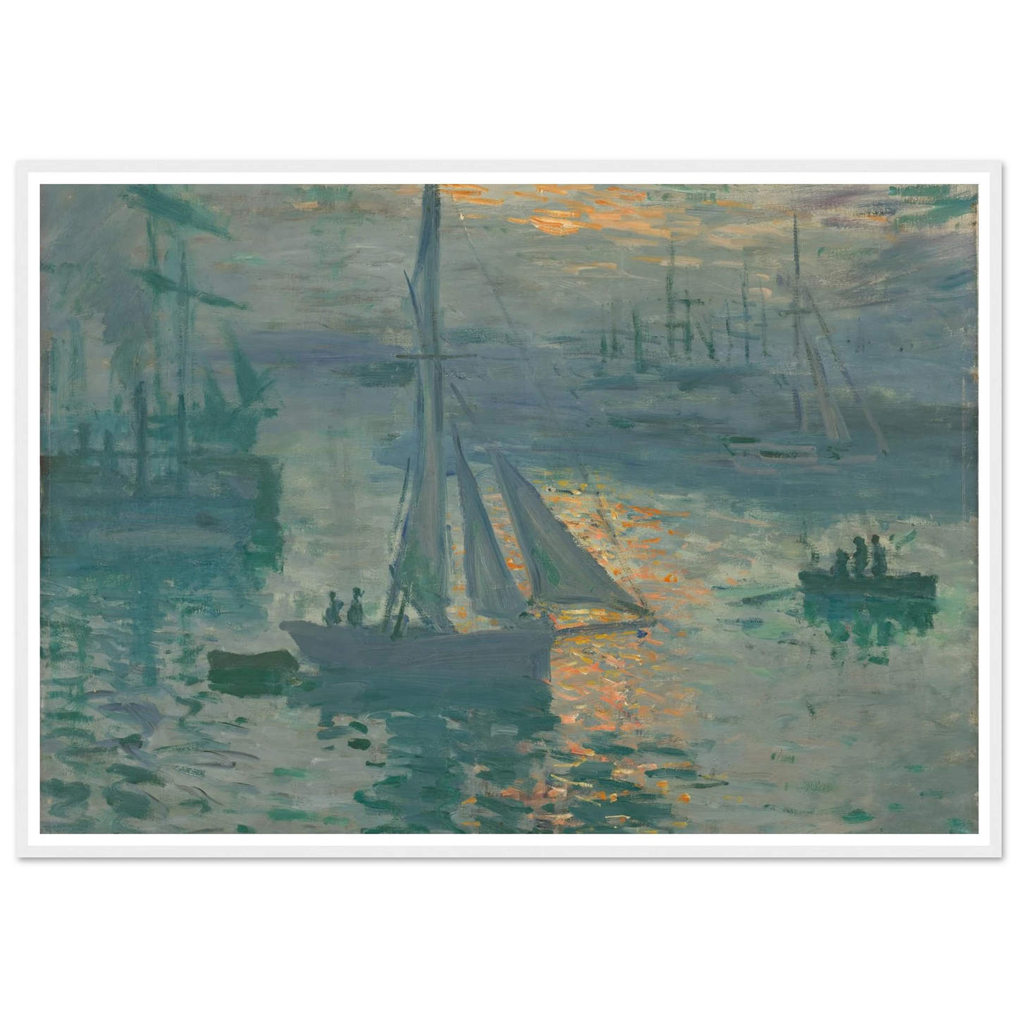 Sunrise (Marine) (1873) Art Print | Claude Monet - Framed Poster - 30x40 cm / 12x16″ - Black frame