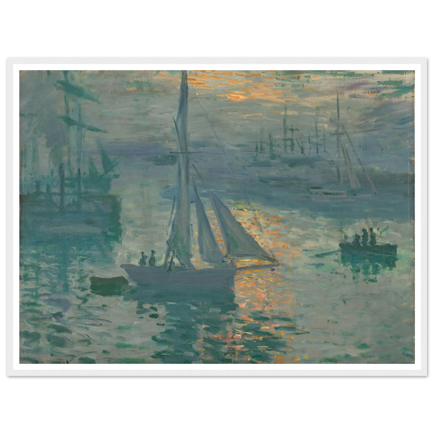 Sunrise (Marine) (1873) Art Print | Claude Monet - Framed Poster - 30x40 cm / 12x16″ - Black frame