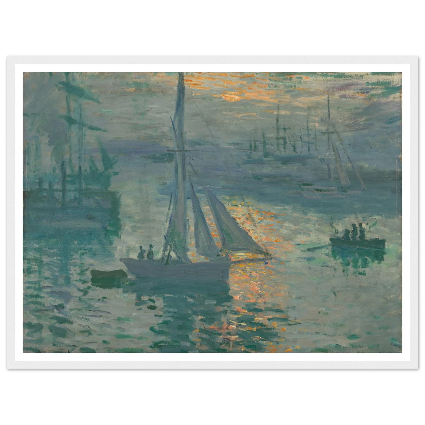 Sunrise (Marine) (1873) Art Print | Claude Monet - Framed Poster - 30x40 cm / 12x16″ - Black frame