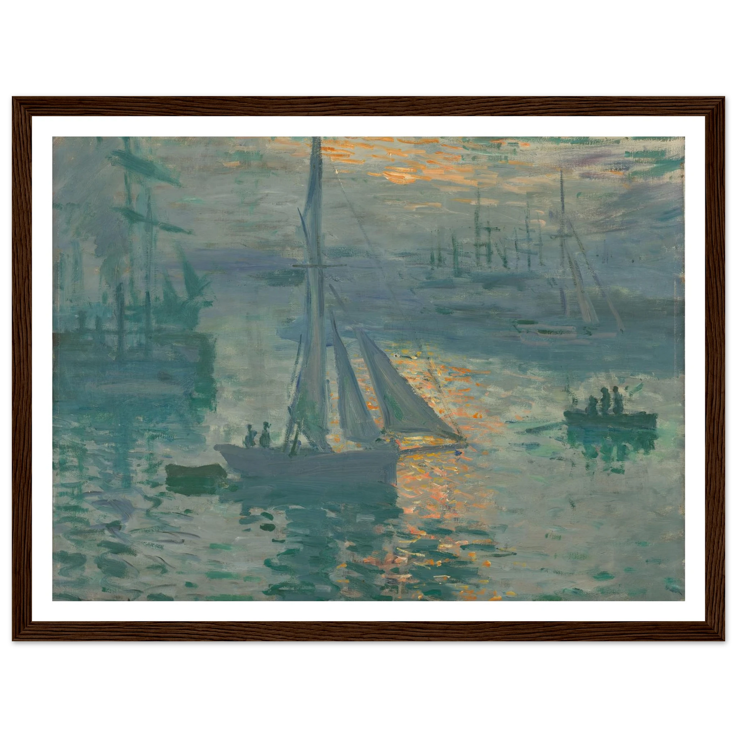 Sunrise (Marine) (1873) Art Print | Claude Monet - Framed Poster - 30x40 cm / 12x16″ - Black frame