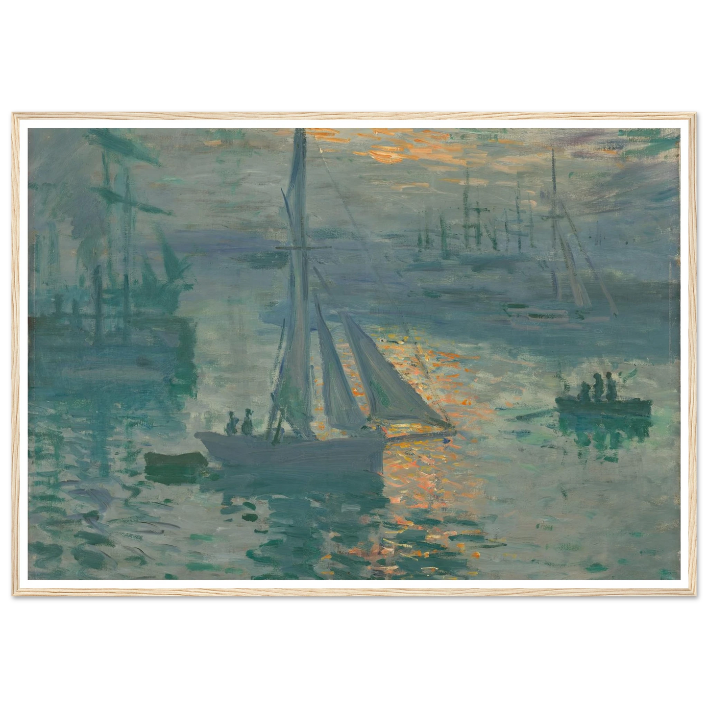Sunrise (Marine) (1873) Art Print | Claude Monet - Framed Poster - 30x40 cm / 12x16″ - Black frame