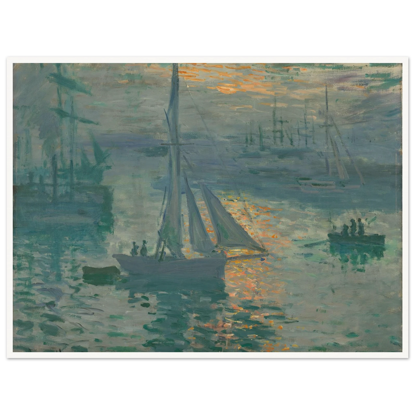 Sunrise (Marine) (1873) Art Print | Claude Monet - Framed Poster - 30x40 cm / 12x16″ - Black frame