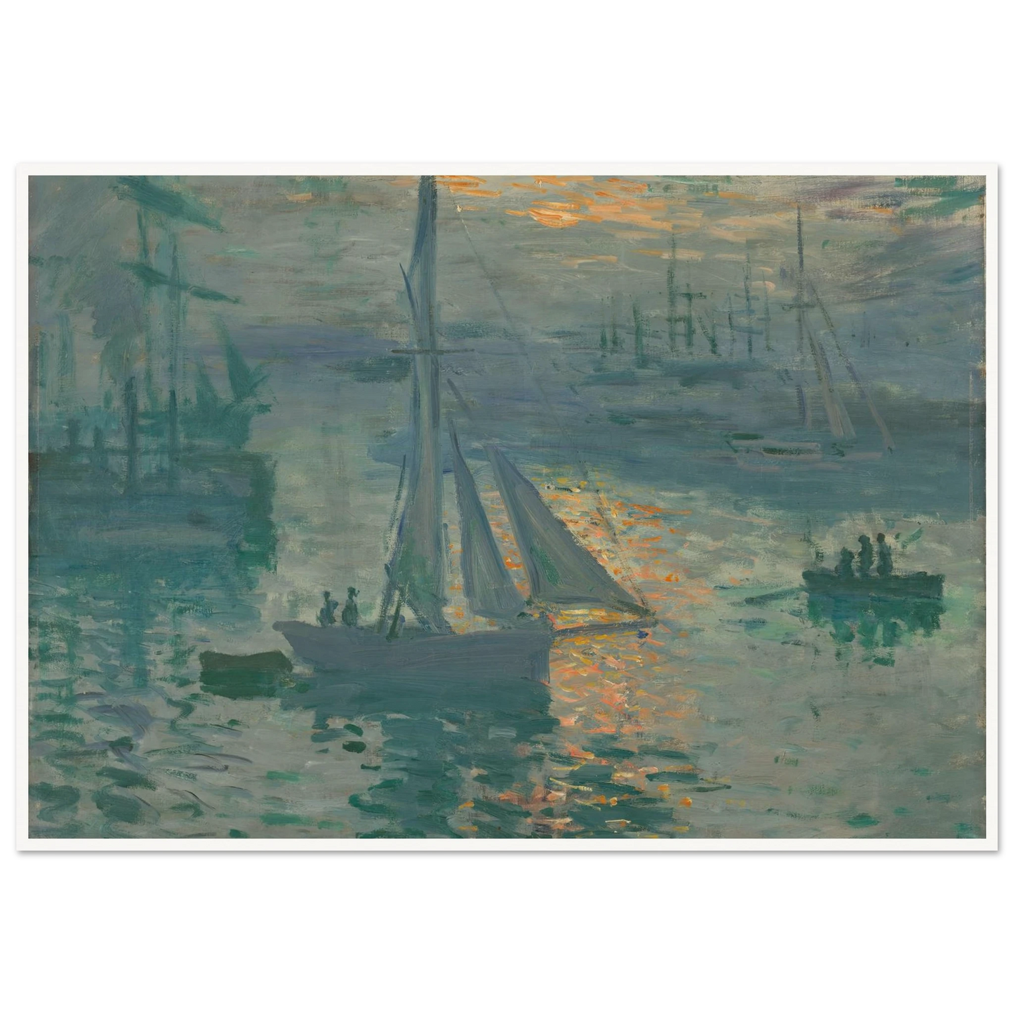 Sunrise (Marine) (1873) Art Print | Claude Monet - Framed Poster - 30x40 cm / 12x16″ - Black frame