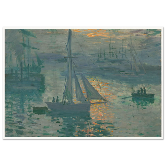 Sunrise (Marine) (1873) Art Print | Claude Monet - Framed Poster - 30x40 cm / 12x16″ - Black frame