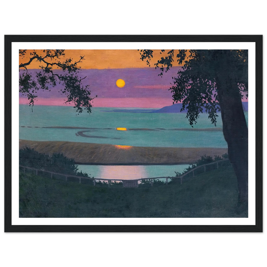 Sunset At Grace, Orange And Violet Sky (1918) Art Print | Felix Vallotton - Framed Poster - 30x40 cm / 12x16″ - Black frame