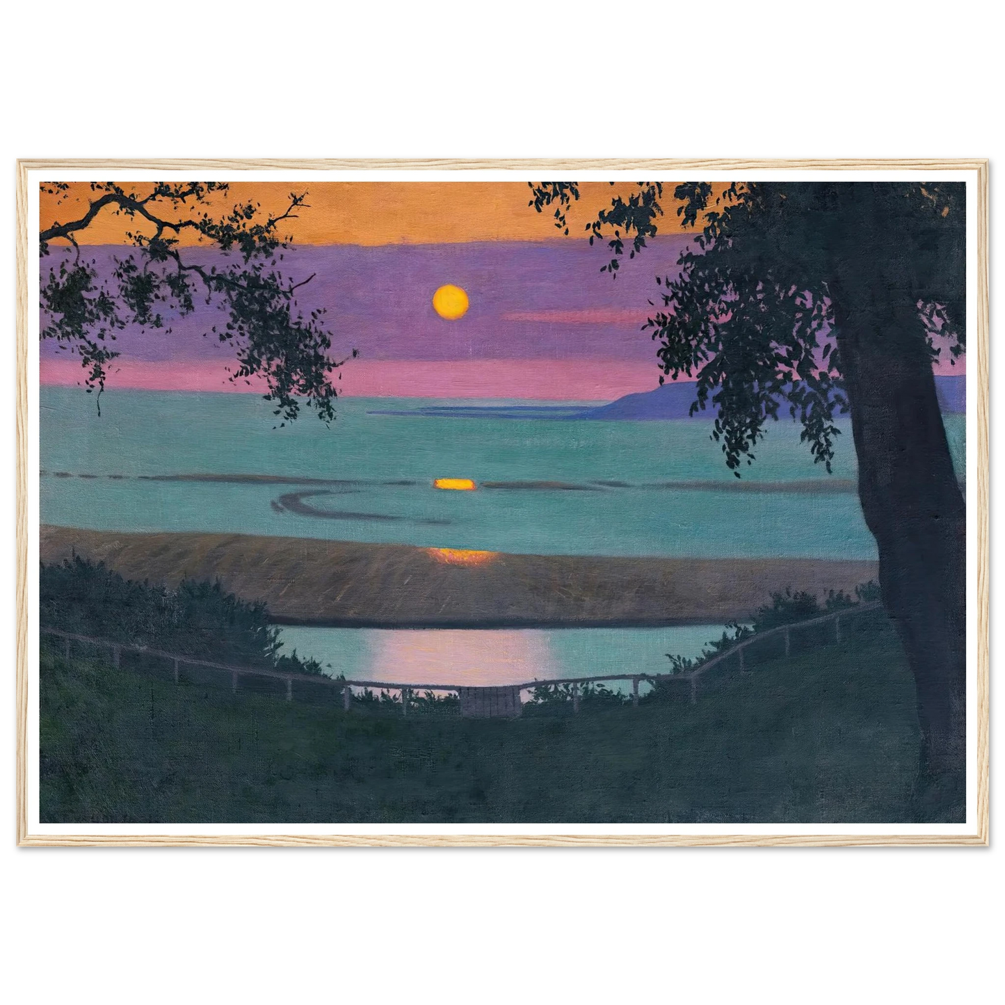 Sunset At Grace, Orange And Violet Sky (1918) Art Print | Felix Vallotton - Framed Poster - 30x40 cm / 12x16″ - Black frame