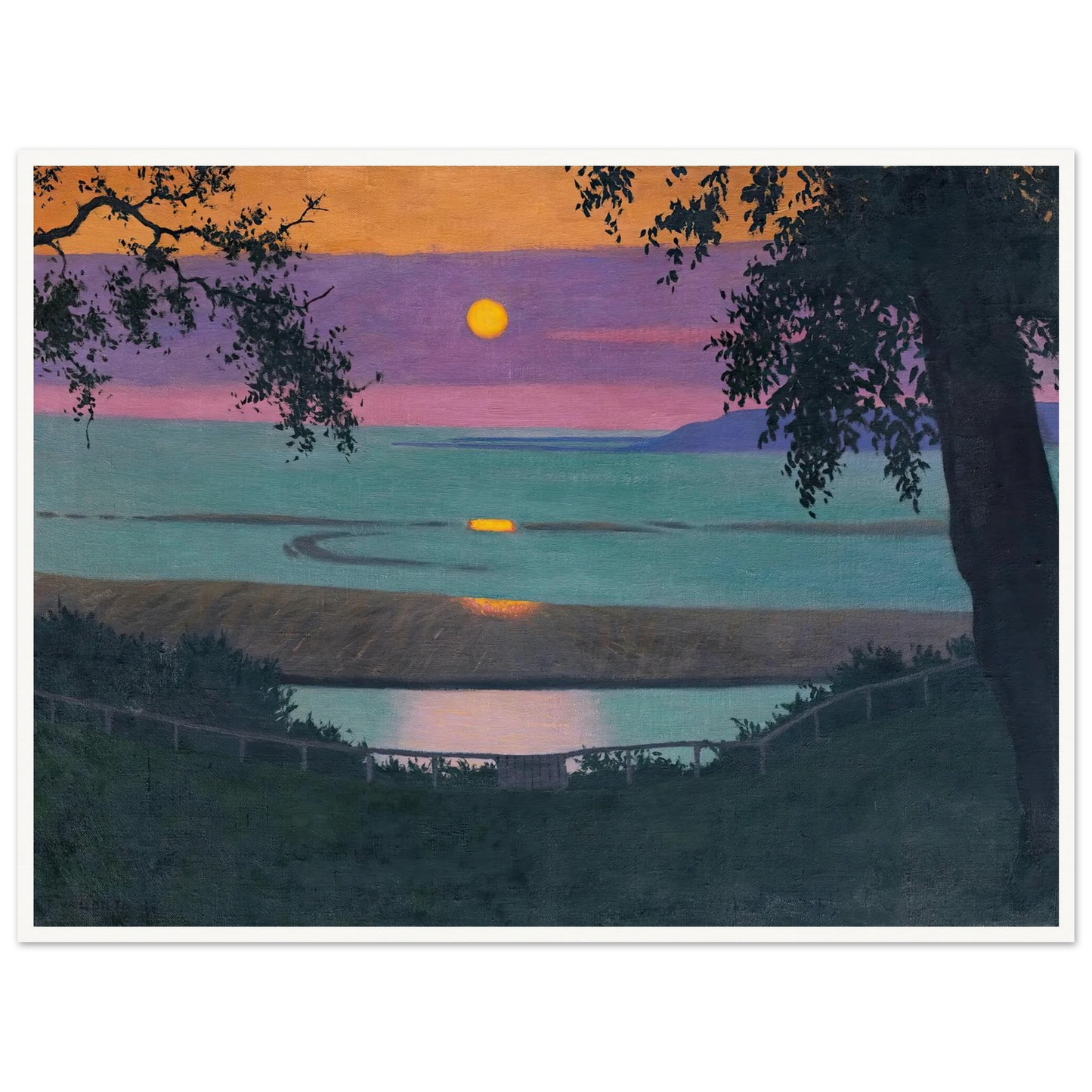 Sunset At Grace, Orange And Violet Sky (1918) Art Print | Felix Vallotton - Framed Poster - 30x40 cm / 12x16″ - Black frame