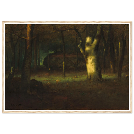 Sunset in the Woods (1891) Art Print | George Inness - Framed Poster - 30x40 cm / 12x16″ - Black frame