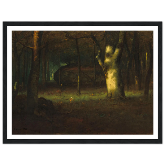 Sunset in the Woods (1891) Art Print | George Inness - Framed Poster - 30x40 cm / 12x16″ - Black frame