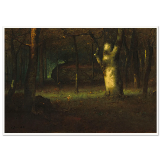 Sunset in the Woods (1891) Art Print | George Inness - Framed Poster - 30x40 cm / 12x16″ - Black frame
