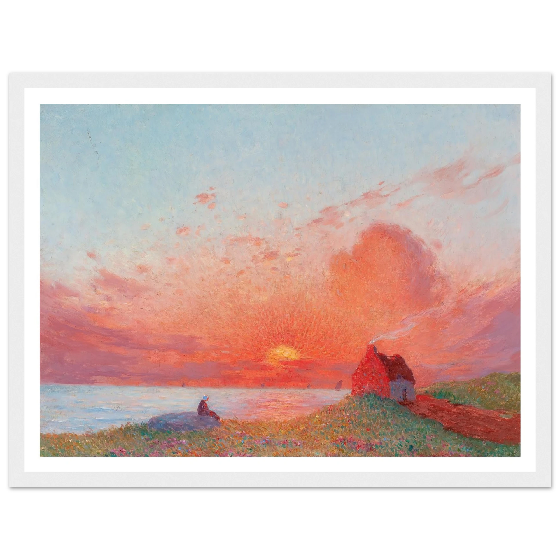 Sunset, near Le Croisic Art Print | Ferdinand du Puigaudeau